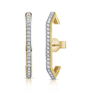0.36ct Natural Diamond Bar Stud Earrings in 14K Gold