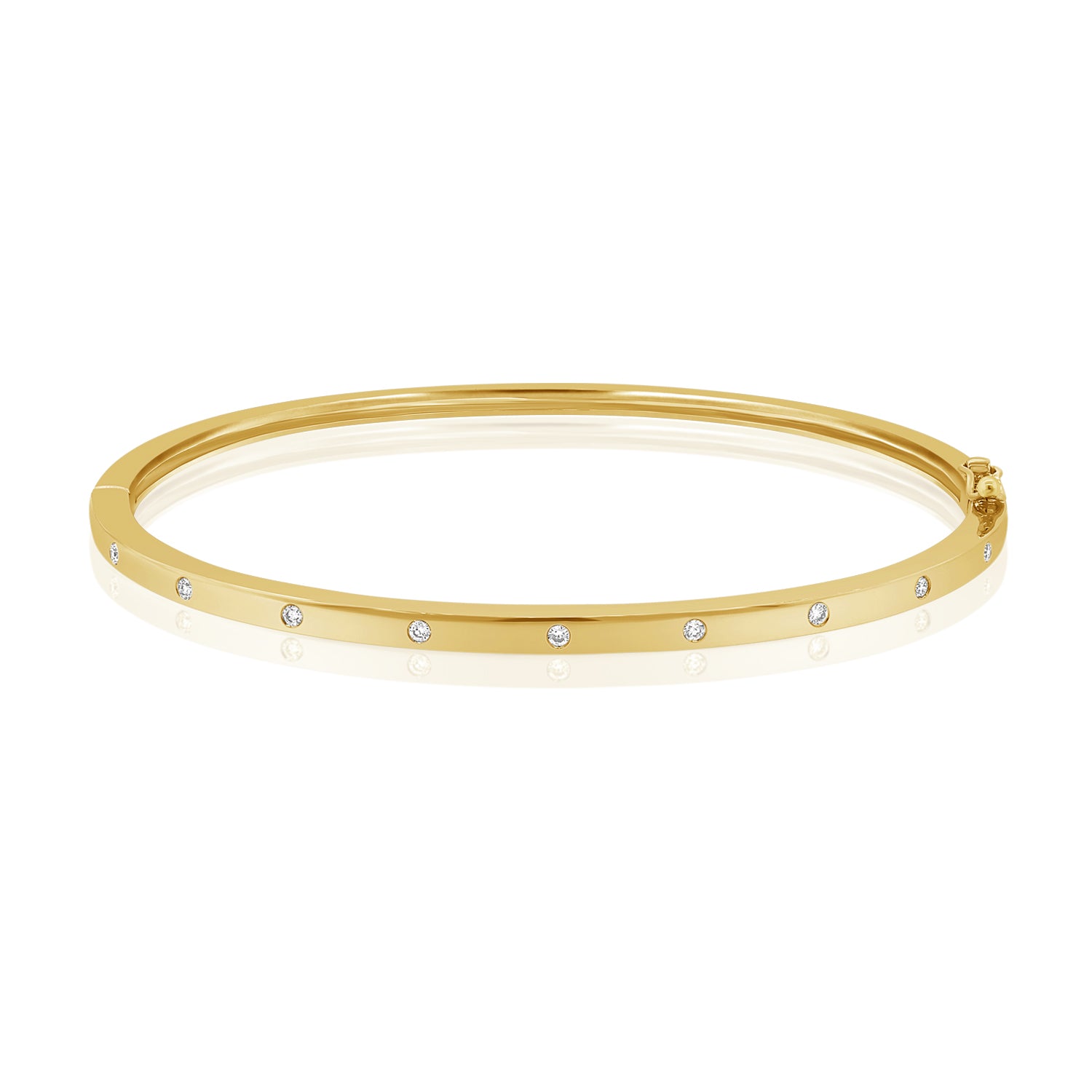 0.12CT Diamond Bezel Set Bangle in 14K Gold