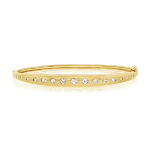 Sleek 14K Gold Diamond Bangle with 0.58 Carats