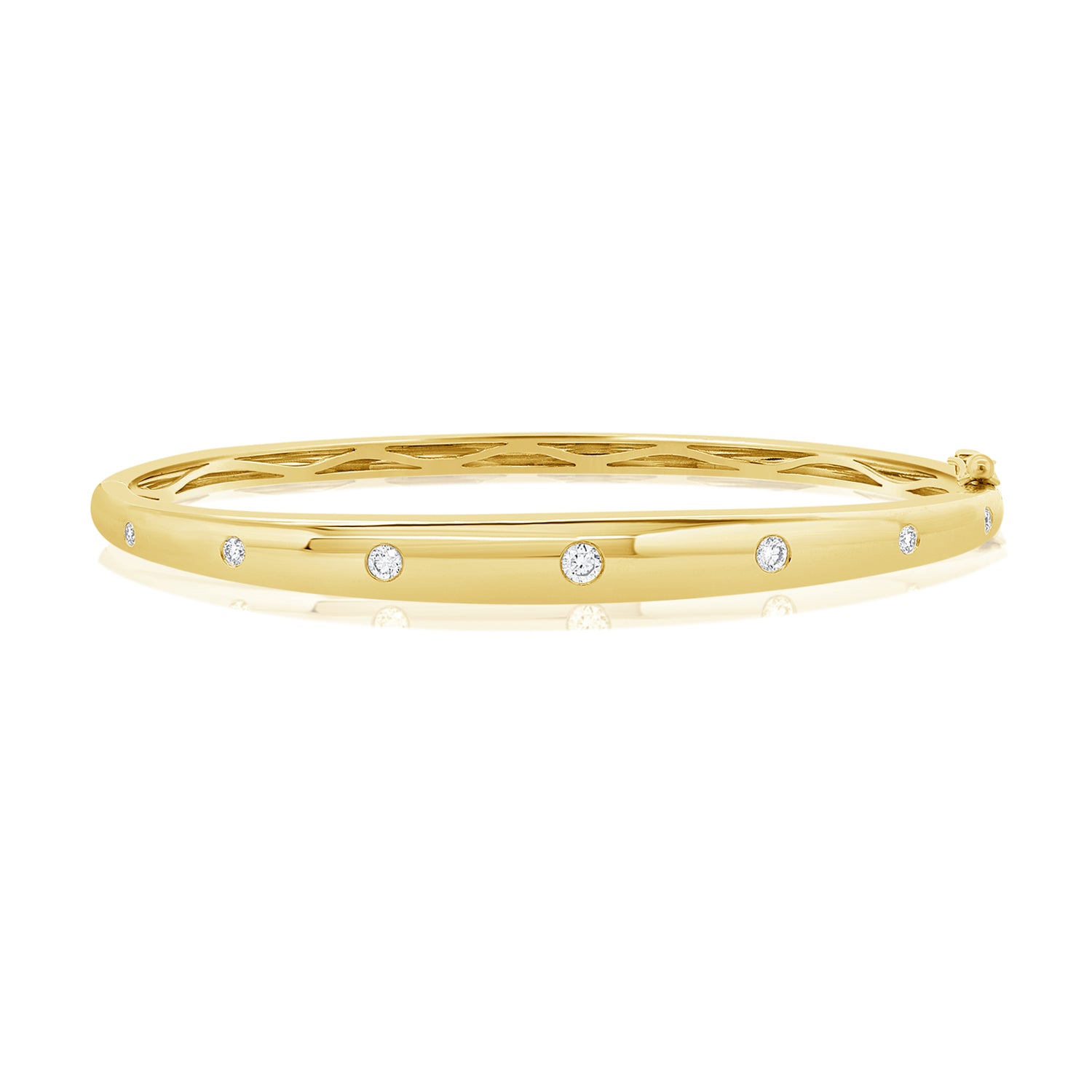 0.25CT Diamond Bezel Set Bangle in 14K Gold