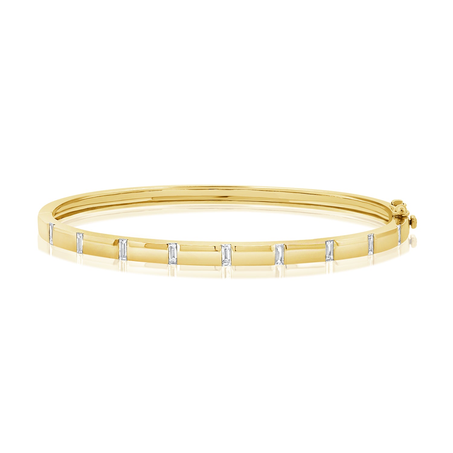 0.45CT Baguette Diamond Bangle in 14K Gold