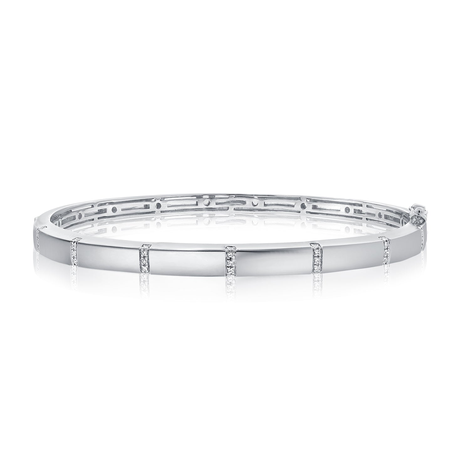 0.09ct Natural Diamond Bangle Bracelet in 14K Gold