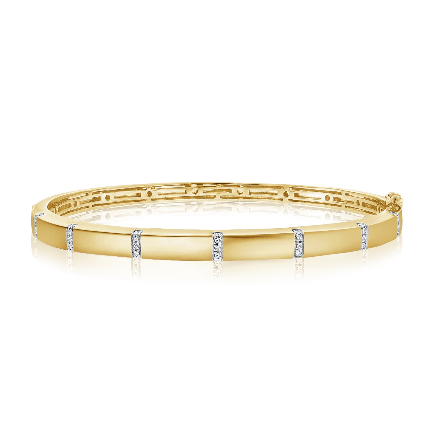 0.09ct Natural Diamond Bangle Bracelet in 14K Gold