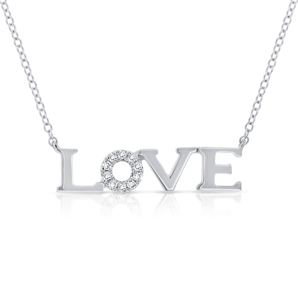 14K Gold Love Necklace with 0.06ct Diamonds