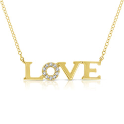 14K Gold Love Necklace with 0.06ct Diamonds