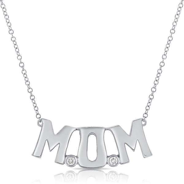 14K MOM pendant with 0.05ct Diamonds