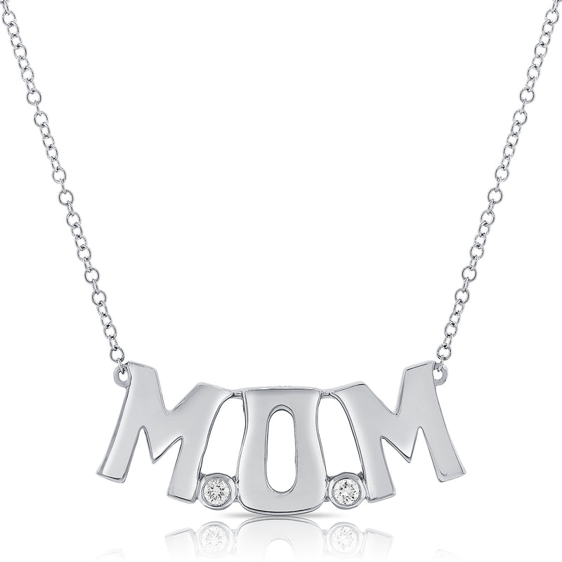 14K MOM pendant with 0.05ct Diamonds