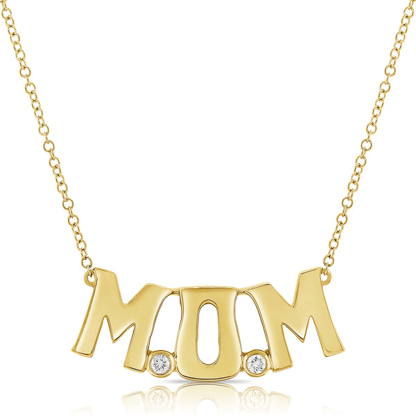 14K MOM pendant with 0.05ct Diamonds