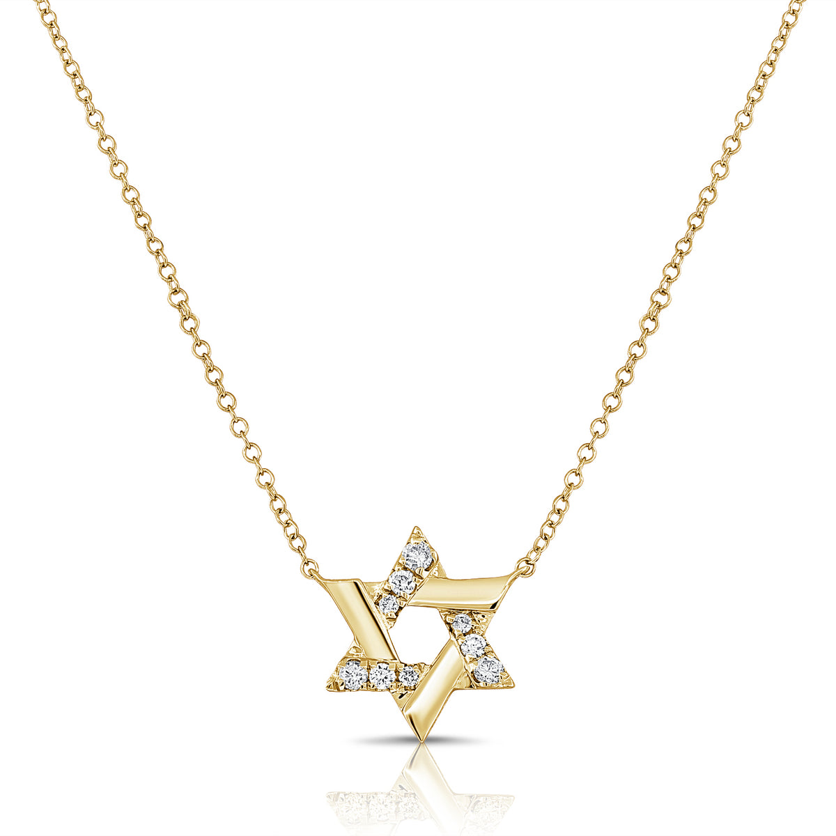 0.15 Carat Diamond Star of David Necklace in 14K White, Yellow, or Rose Gold