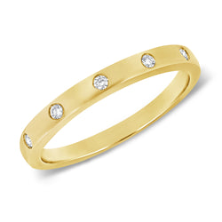 14K Gold Bezel & Channel Set Ring with Diamonds