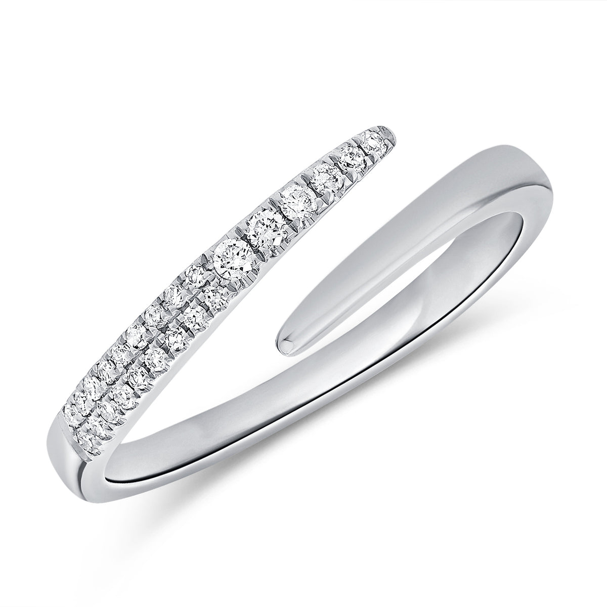0.10 Carat Diamond Wrap Ring in 14K White, Yellow, or Rose Gold