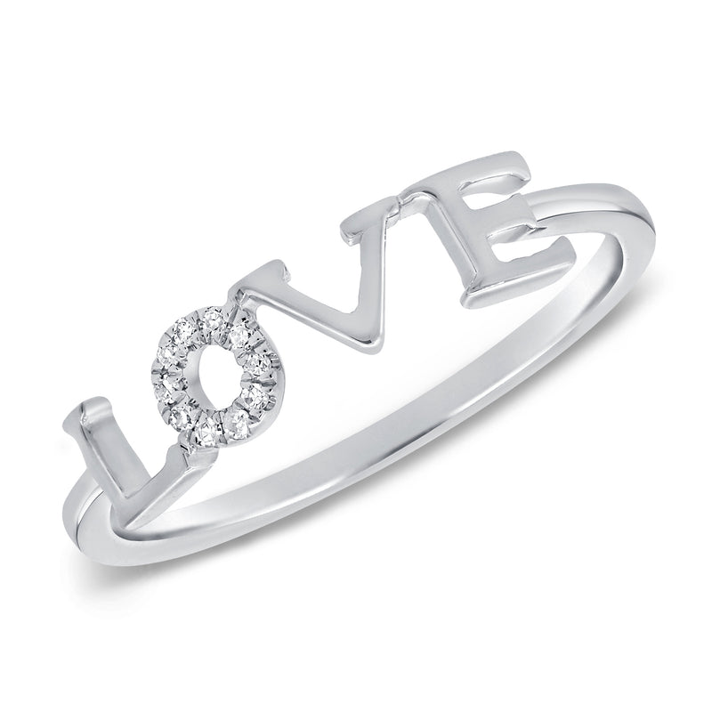 14K Diamond Love Ring made in Yellow/White/Rose Gold