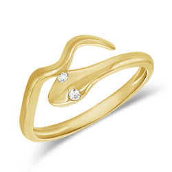 Diamond Snake Wrap Ring made in 14K Gold