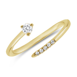 Elegant Asymmetrical Diamond Wrap Ring in 14K Gold