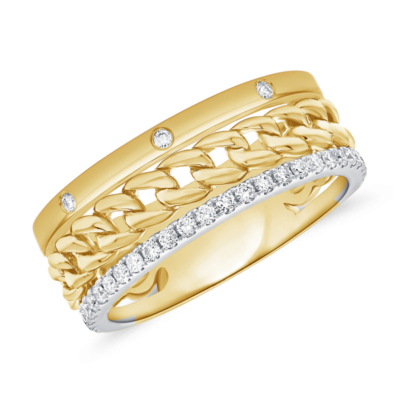 0.30ct Diamond Designer Links Chain Ring