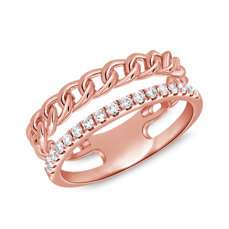 Diamond Designer Links Chain Ring