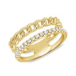 Diamond Designer Links Chain Ring