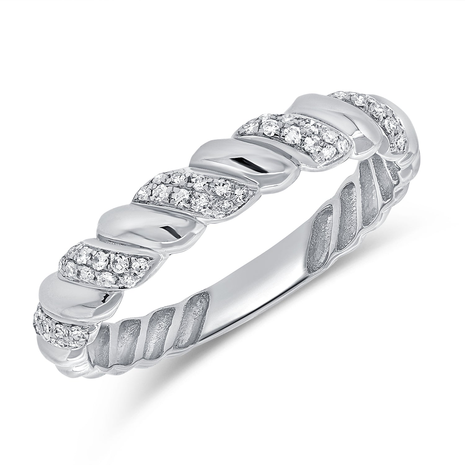 0.12CT Diamond Two-Tone Sculpted Band Ring in 14K Gold