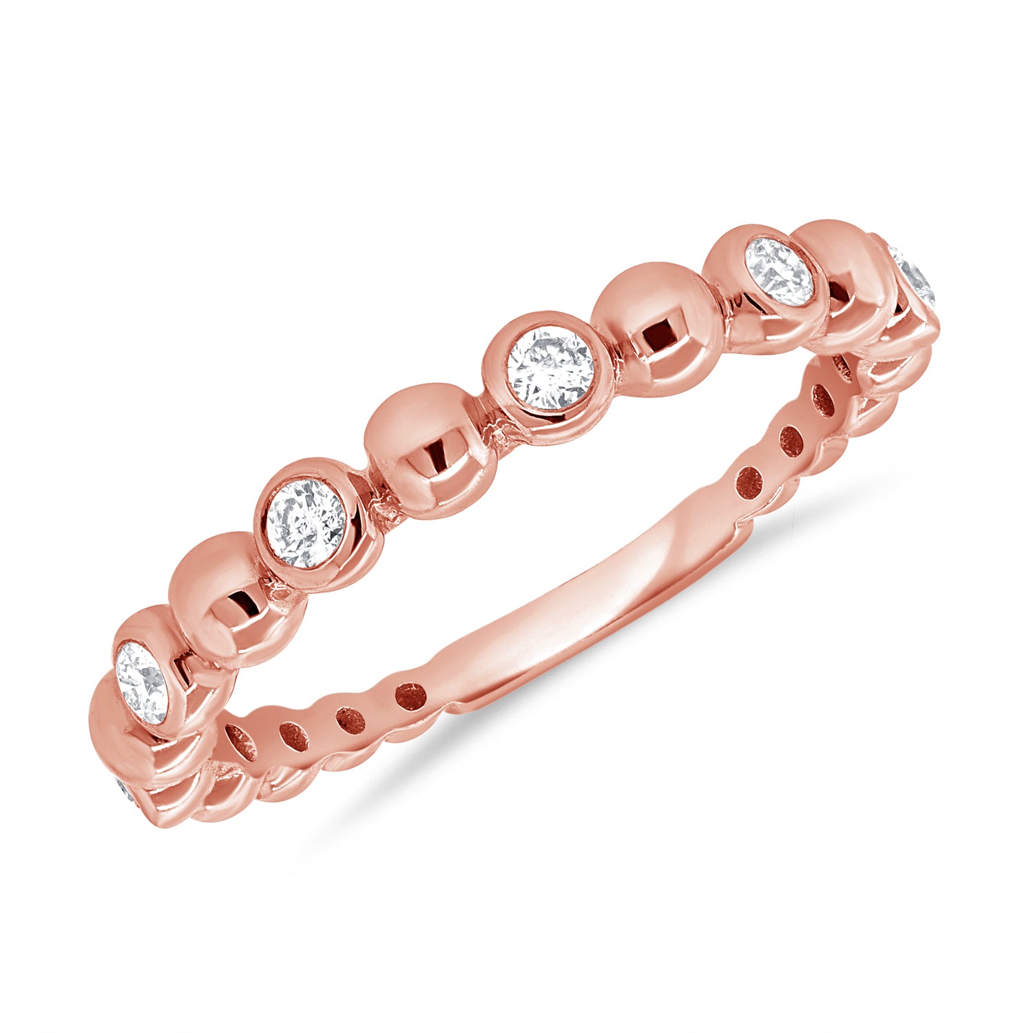 0.19ct Natural Diamond Bezel Set Ring in 14K Gold