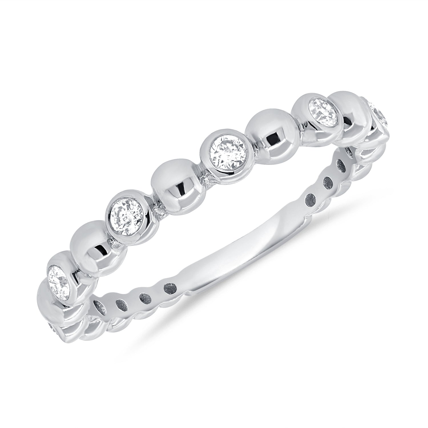 0.19ct Natural Diamond Bezel Set Ring in 14K Gold