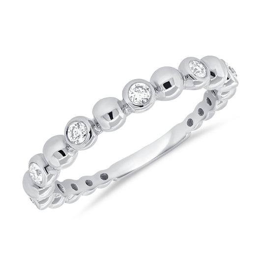 0.19ct Natural Diamond Bezel Set Ring in 14K Gold