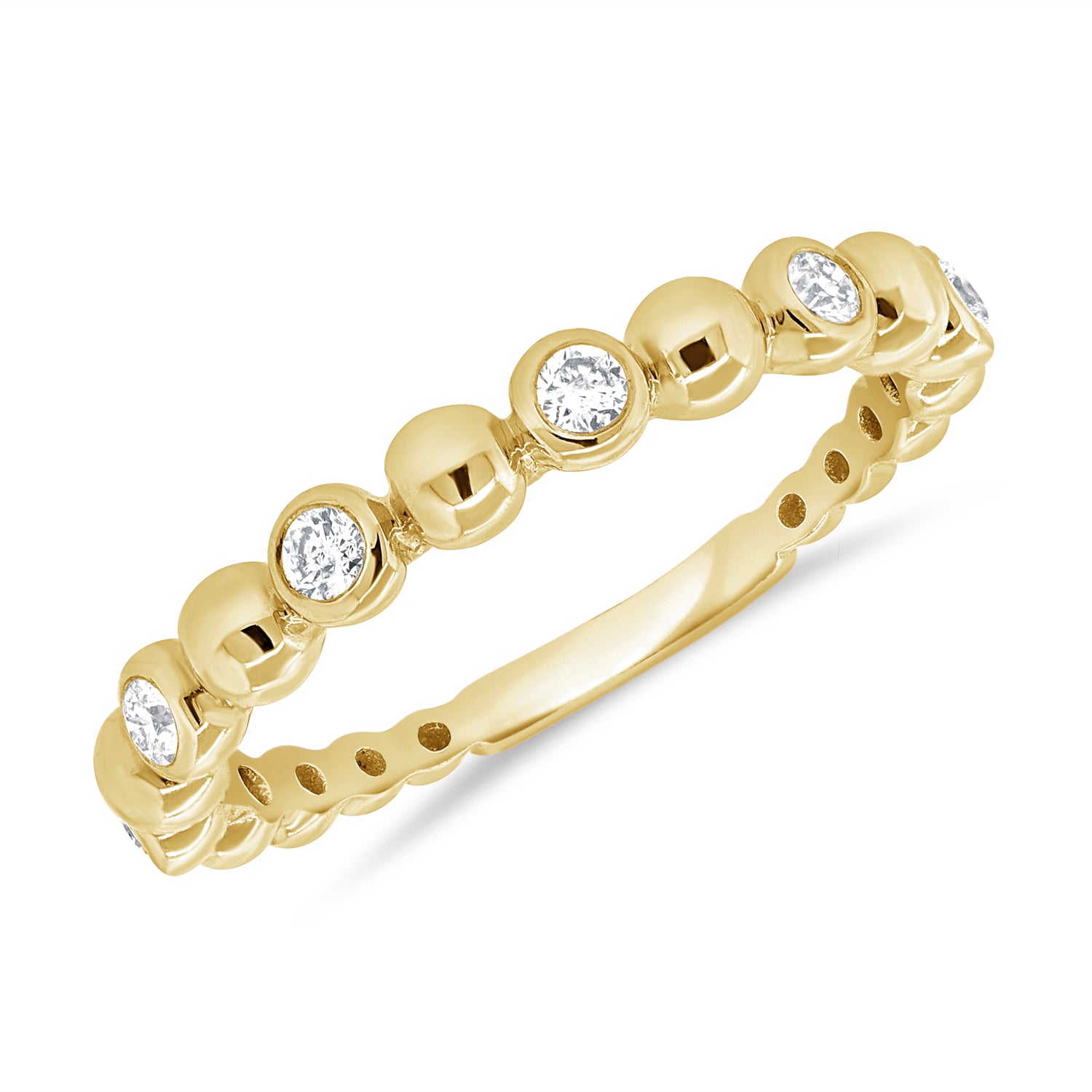 0.19ct Natural Diamond Bezel Set Ring in 14K Gold