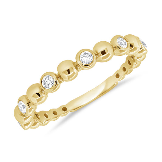 0.19ct Natural Diamond Bezel Set Ring in 14K Gold