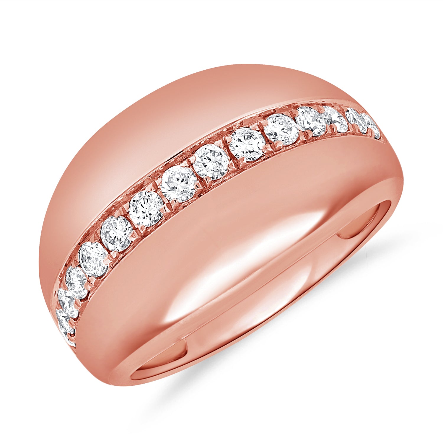 0.50 Carat Diamond Cigar Band Ring in 14K White, Yellow, or Rose Gold
