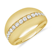 0.50 Carat Diamond Cigar Band Ring in 14K White, Yellow, or Rose Gold