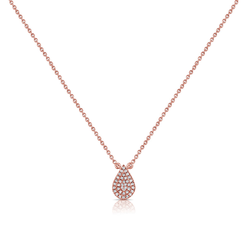 Pear Shaped Diamond Necklace made in 14K Gold