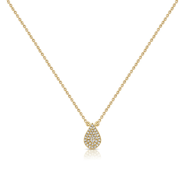 Pear Shaped Diamond Necklace made in 14K Gold