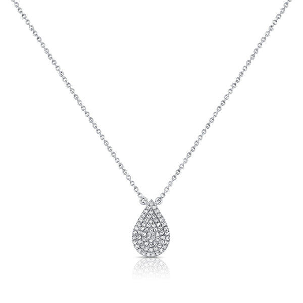 Large Pear Shaped Necklace with Diamonds