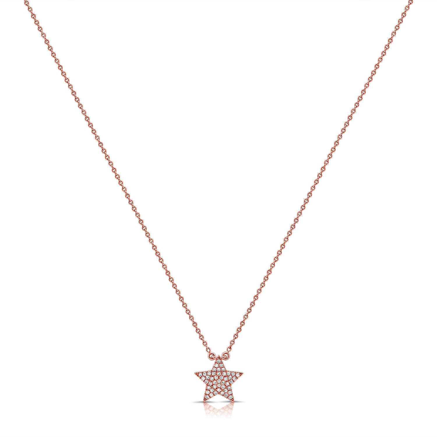 0.11CT Diamond Star Pendant Necklace in 14K Gold