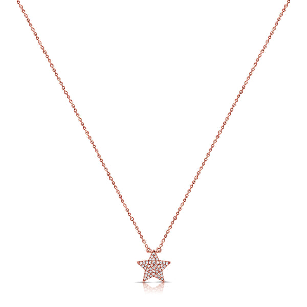 14K Gold Star Necklace with Diamonds