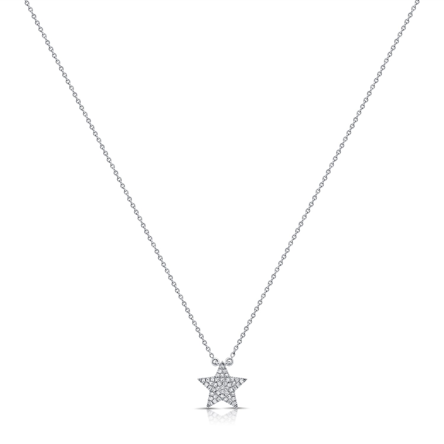 0.11CT Diamond Star Pendant Necklace in 14K Gold