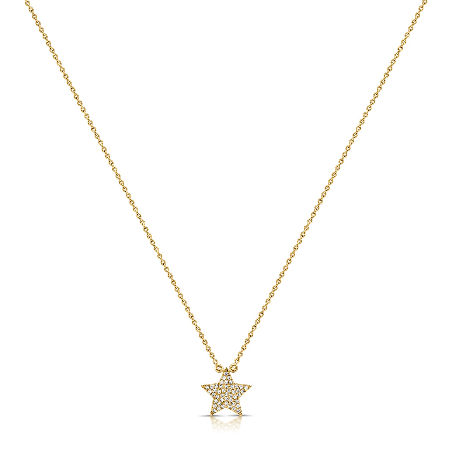 0.11CT Diamond Star Pendant Necklace in 14K Gold