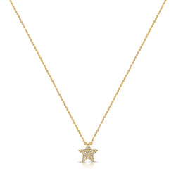 14K Gold Star Necklace with Diamonds