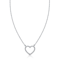 14K Gold Diamond Outline Heart Necklace