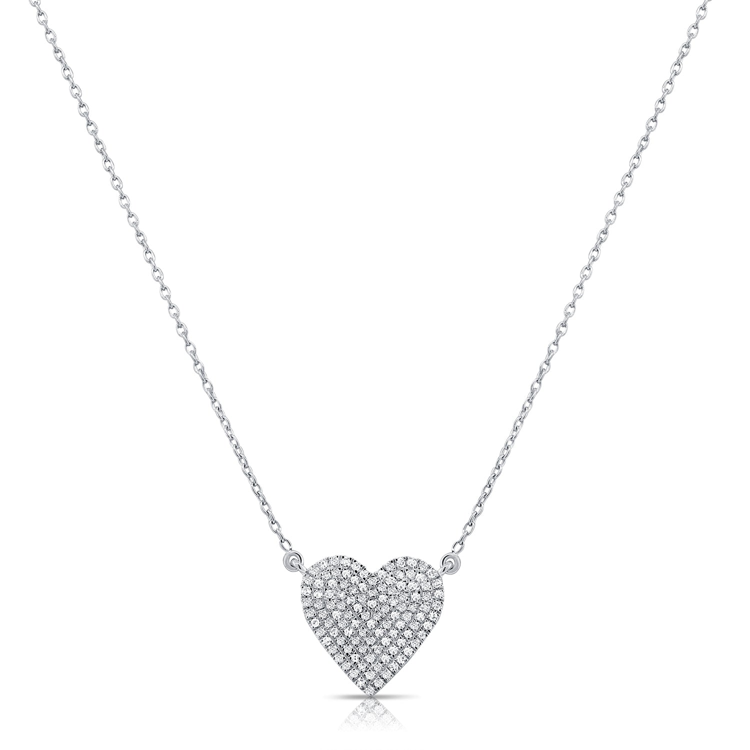 0.21ct Natural Diamond Pavé Heart Necklace in 14K Gold