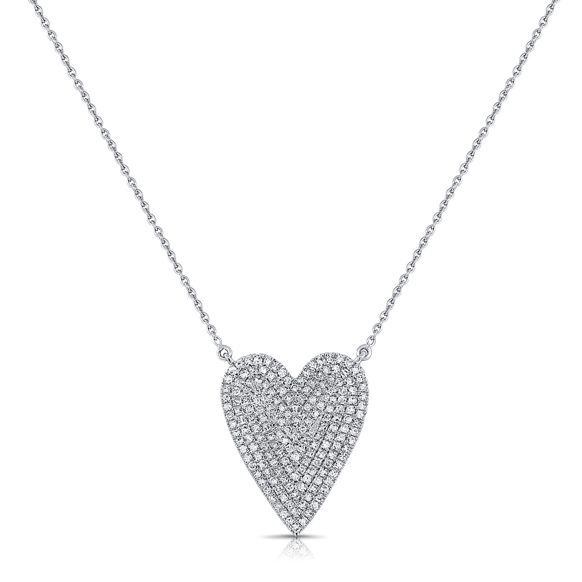 0.51ct Natural Diamond Pavé Heart Necklace in 14K Gold