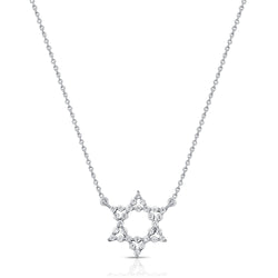 Star of David Diamond Necklace made in 14K Gold