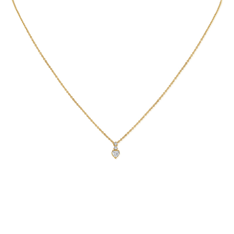 OKGs Collection 14K Gold Heart Necklace with Diamonds