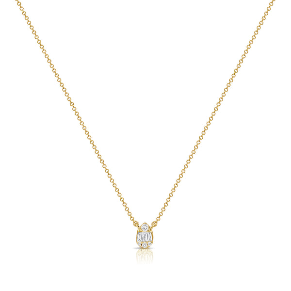 Mini Pear Shaped Diamond Necklace