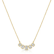 1.00ct Emerald-Cut Diamond Bezel Station Necklace in 14K Gold