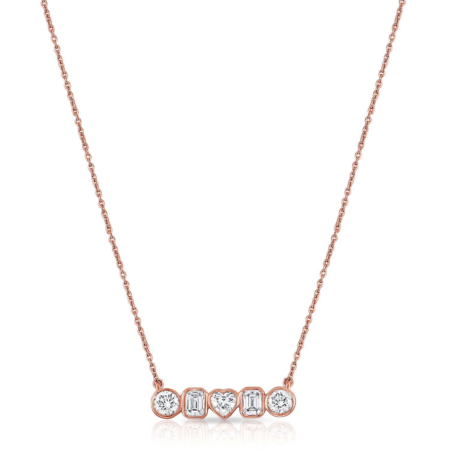 1.02ct Multi-Shape Diamond Necklace in 14K Gold