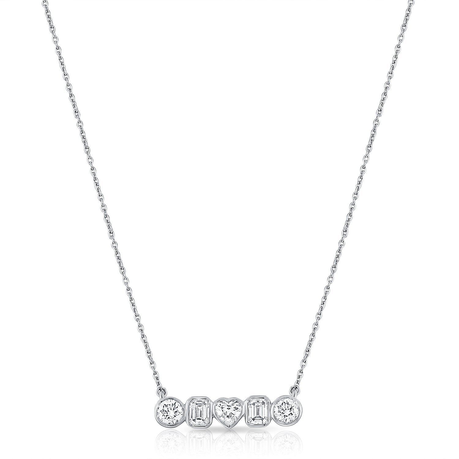 1.02ct Multi-Shape Diamond Necklace in 14K Gold