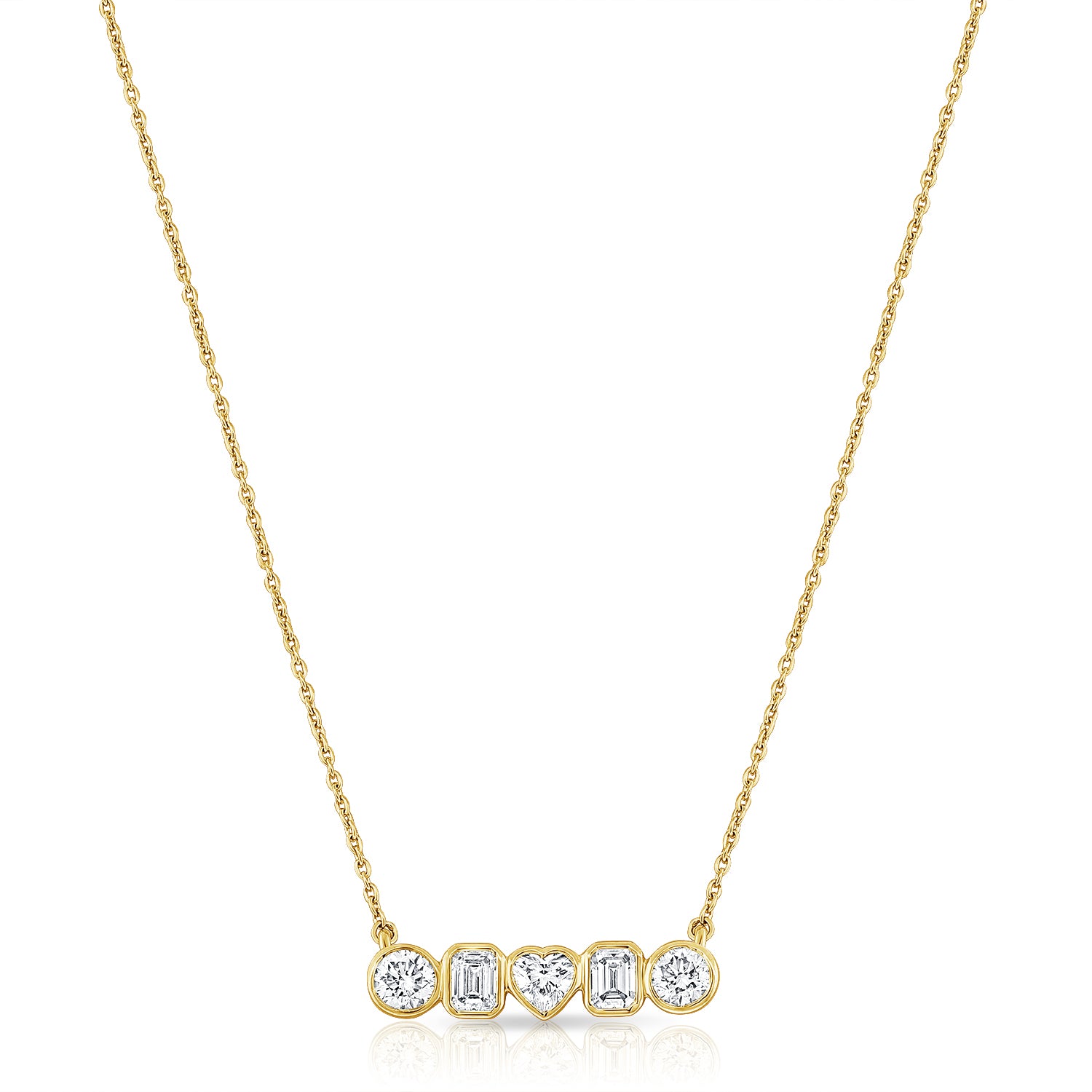 1.02ct Multi-Shape Diamond Necklace in 14K Gold