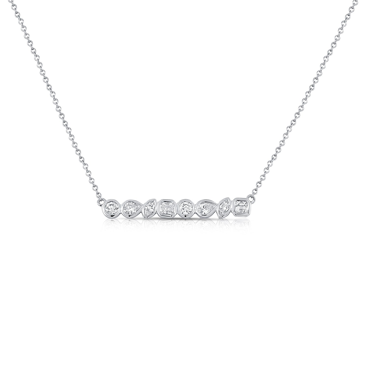 0.52ct Multi-Shape Diamond Bezel Necklace in 14K Gold