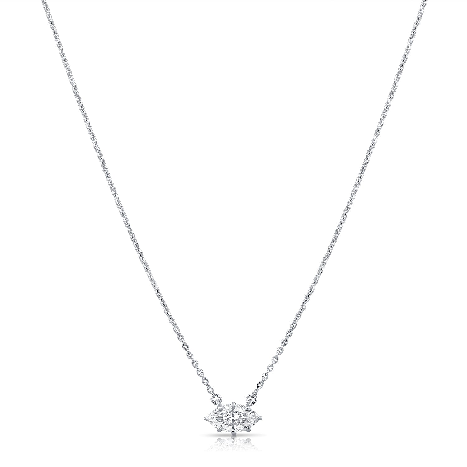 1.00ct Marquise Diamond Solitaire Necklace in 14K Gold