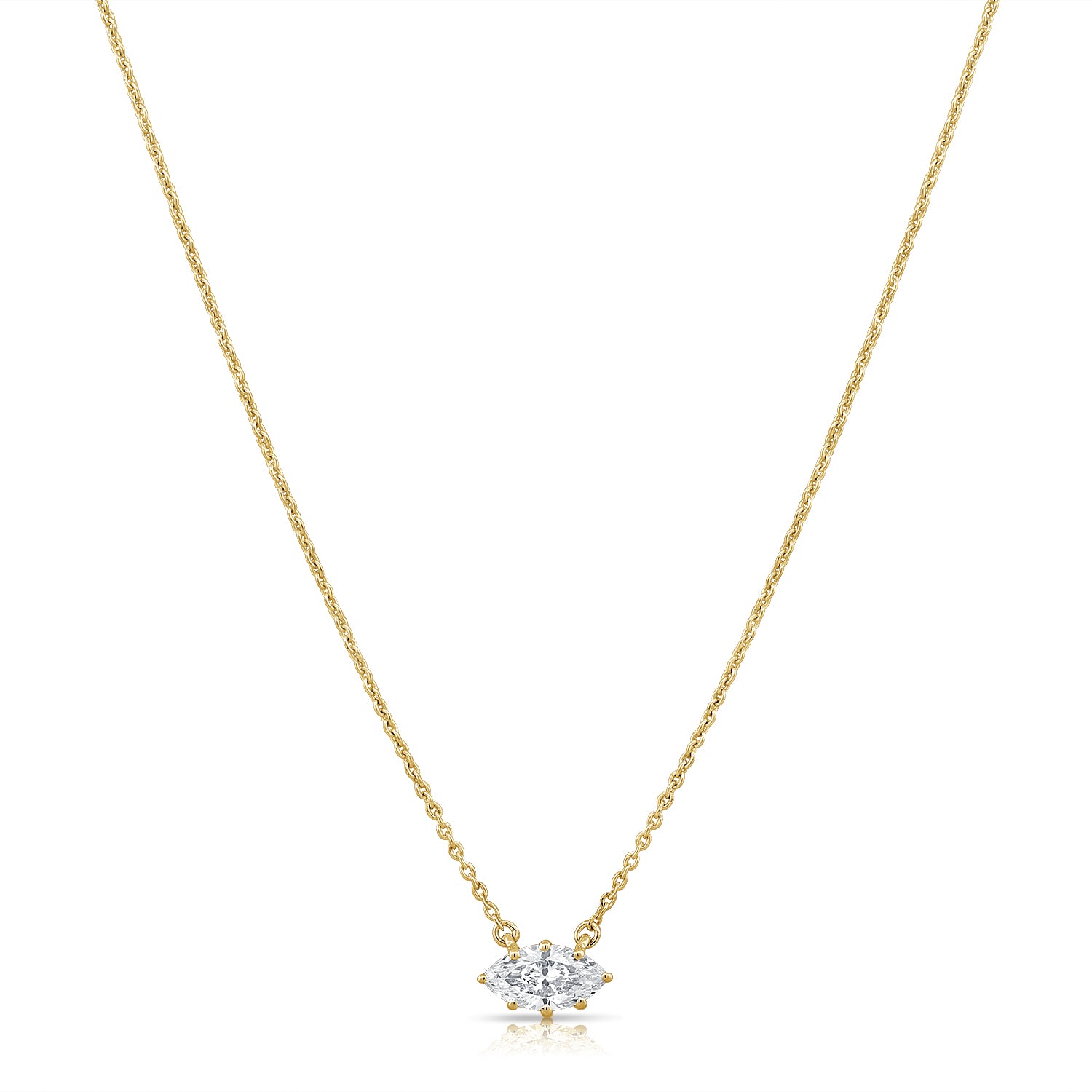 1.00ct Marquise Diamond Solitaire Necklace in 14K Gold